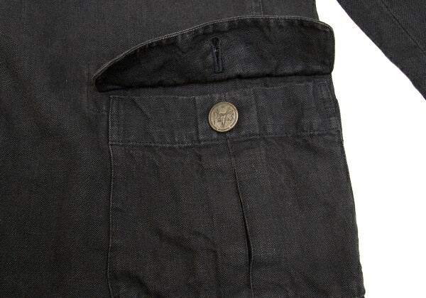 Papas Metal Button Linen 3B Jacket Gray Size S