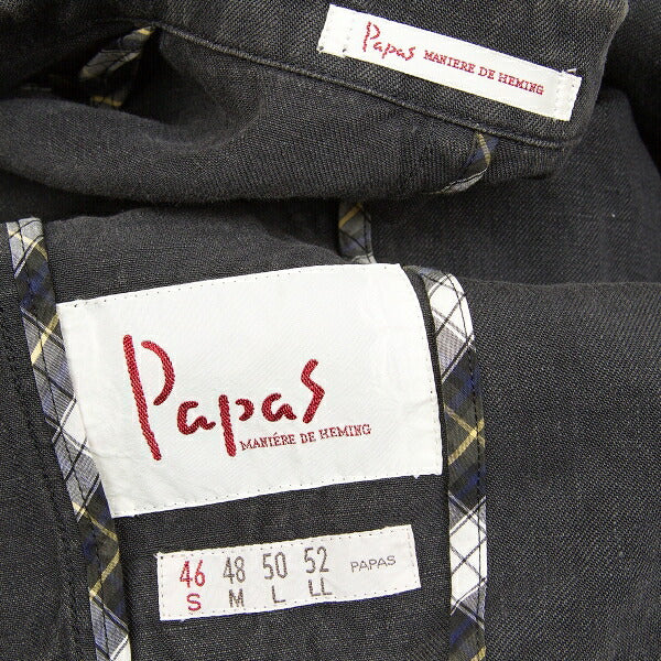 Papas Metal Button Linen 3B Jacket Gray Size S