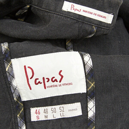Papas Metal Button Linen 3B Jacket Gray Size S