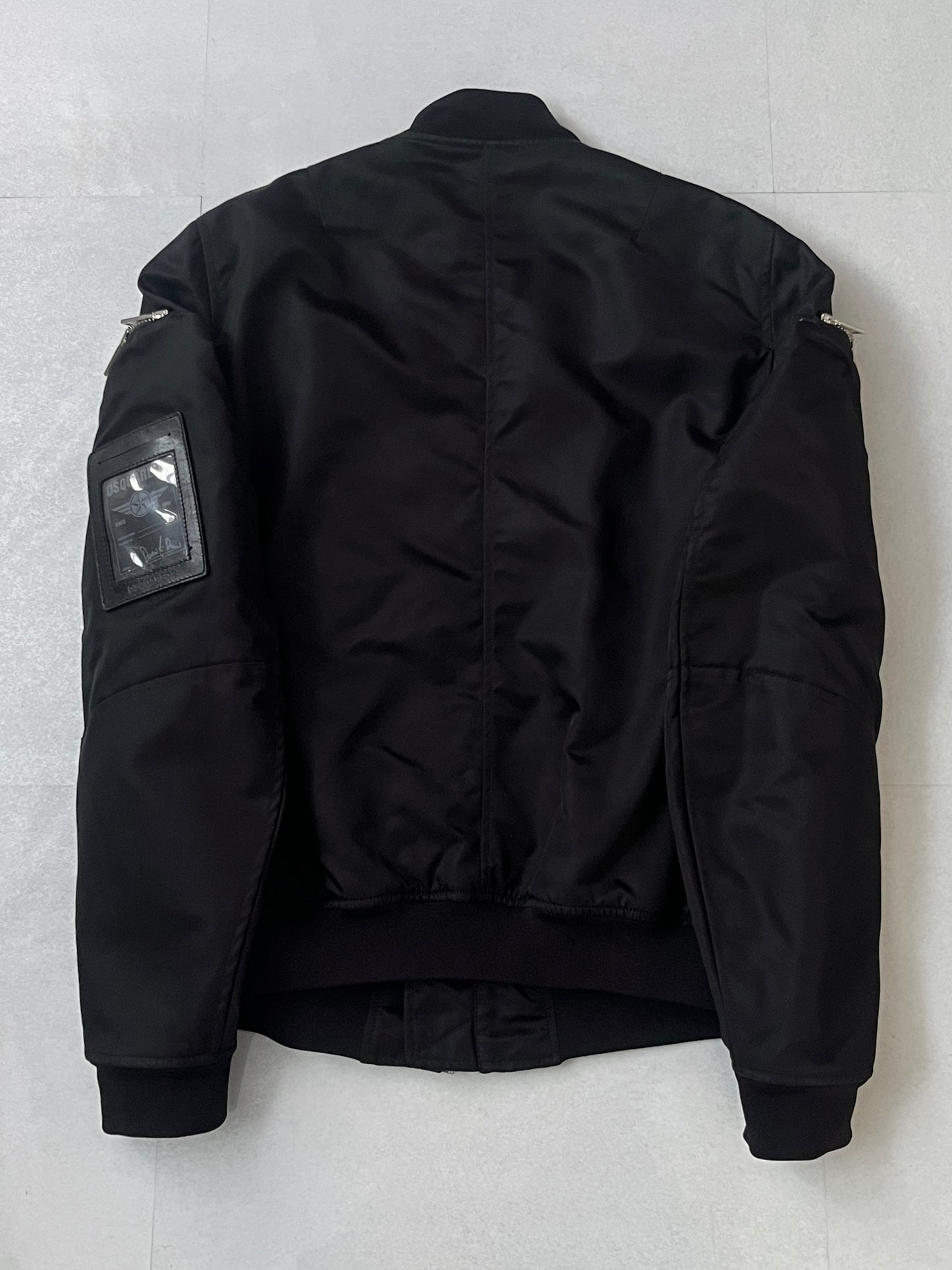 Dsquared2 Black Nylon Gimmick Zip Jacket Size 50