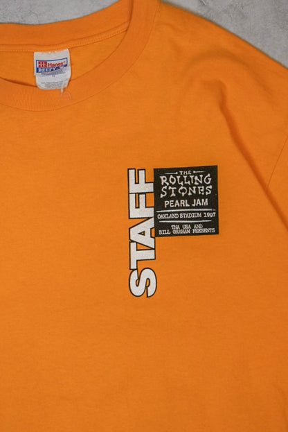 Rolling Stones Pearl Jam STAFF tee 90s Size XL