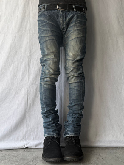 Johnny Wolf Faded Zip Flare Denim Size 2
