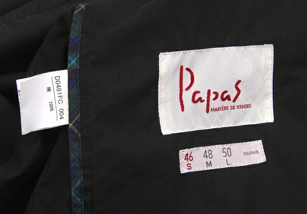 Papas Cotton Mods Coat Black Size S