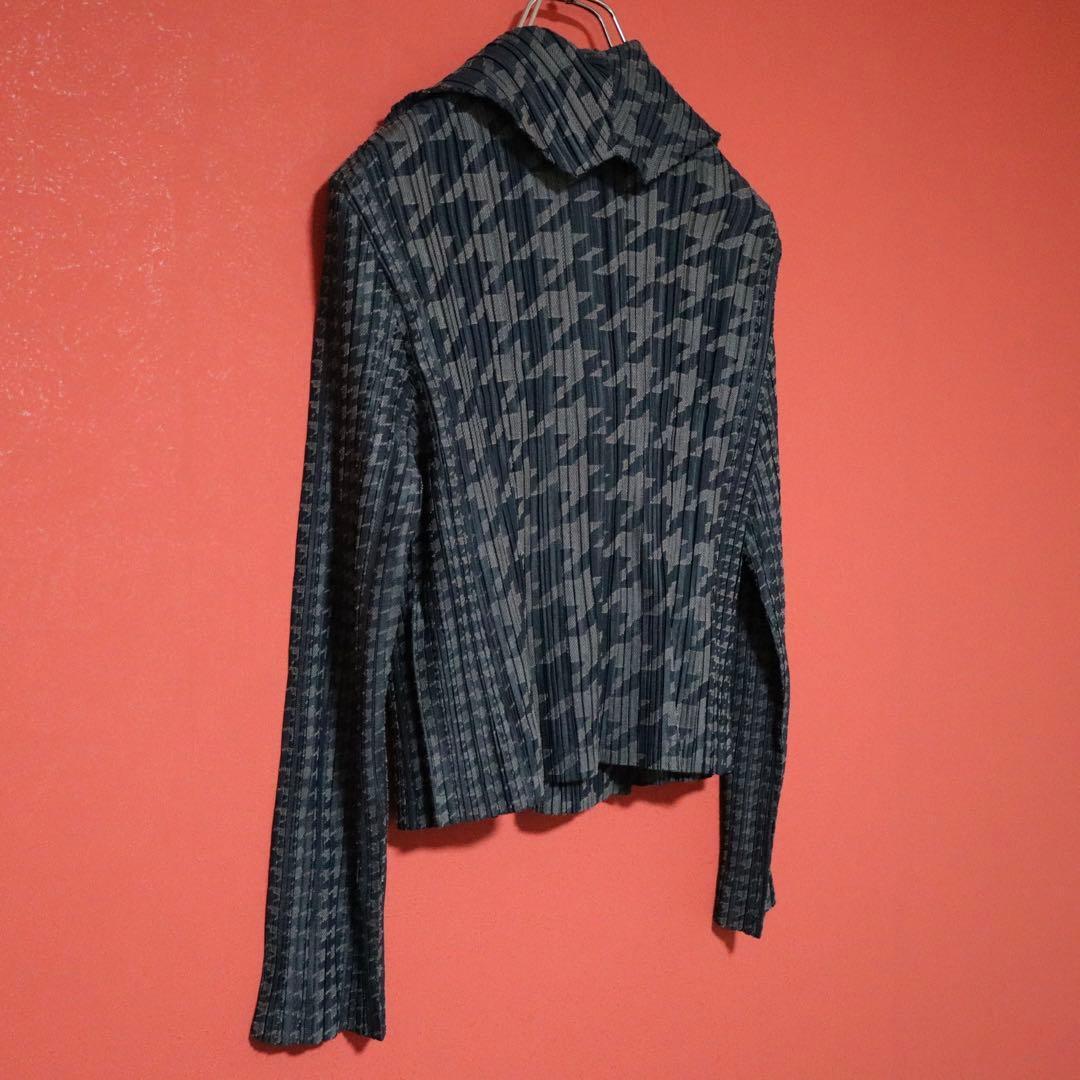 PLEATS PLEASE 15AW Gray Houndstooth Breasted P-Coat Size 3