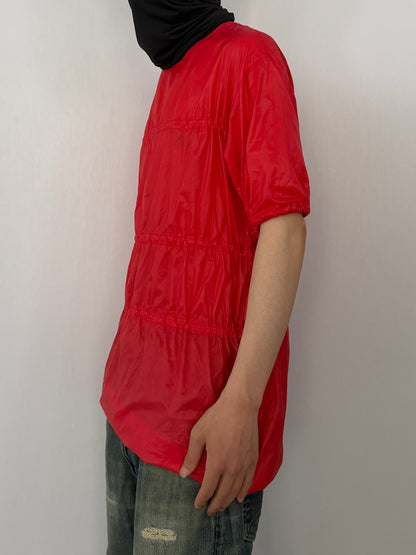 Raf Simons Red Nylon Long Sleeve Tee (08ss) Size 44
