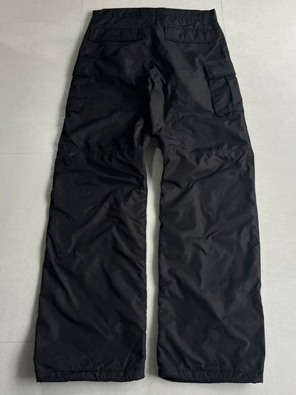 PPFM Black Nylon Cargo Pants