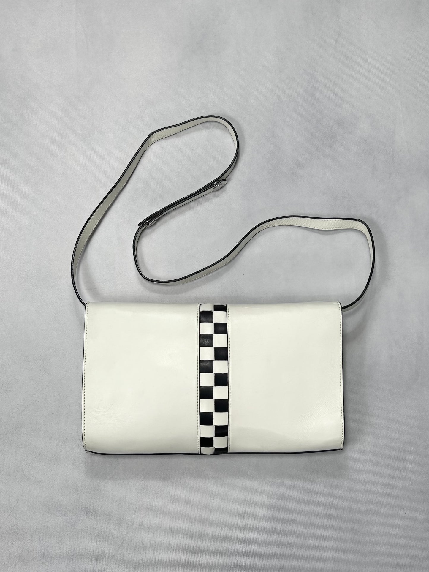 Jean Paul Gaultier checker line shoulder bag
