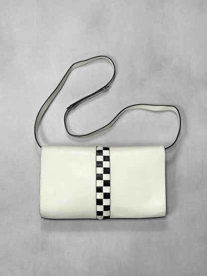Jean Paul Gaultier checker line shoulder bag