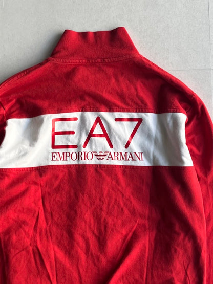 Emporio Armani Red Cotton Track Jacket Size S