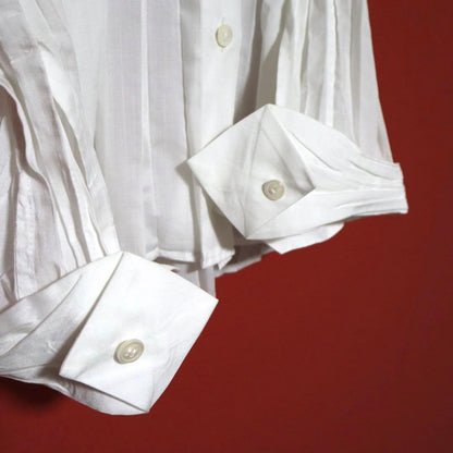 ISSEY MIYAKE FETE 08SS Pleated Flare Shirt White Size 2