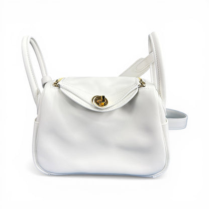 HERMES 2024 Lindy Mini New White Gold Hardware Bag