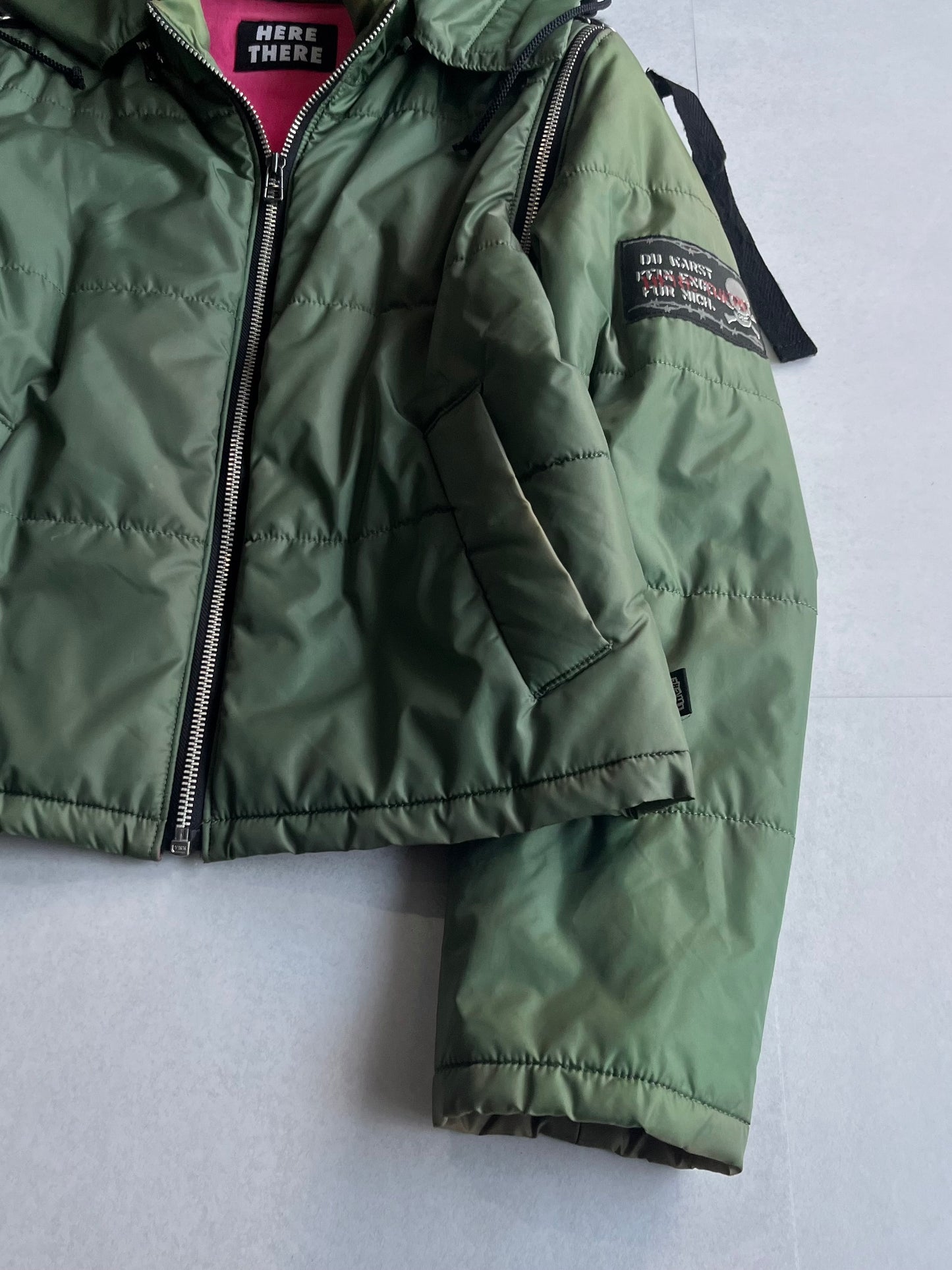 Vintage Green Nylon 'Here There' Gimmick Jacket Size XS