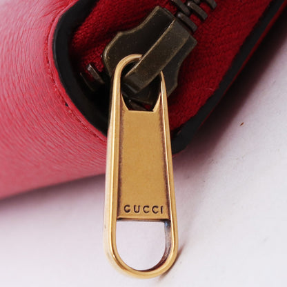 Gucci Vintage Logo Print Red Zip-Around Wallet Size F