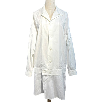 Y's Oversized Open Collar Shirt Dress White Size 1