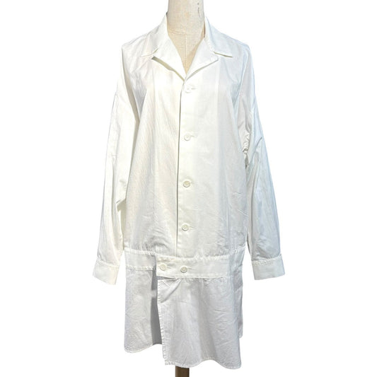 Y's Oversized Open Collar Shirt Dress White Size 1