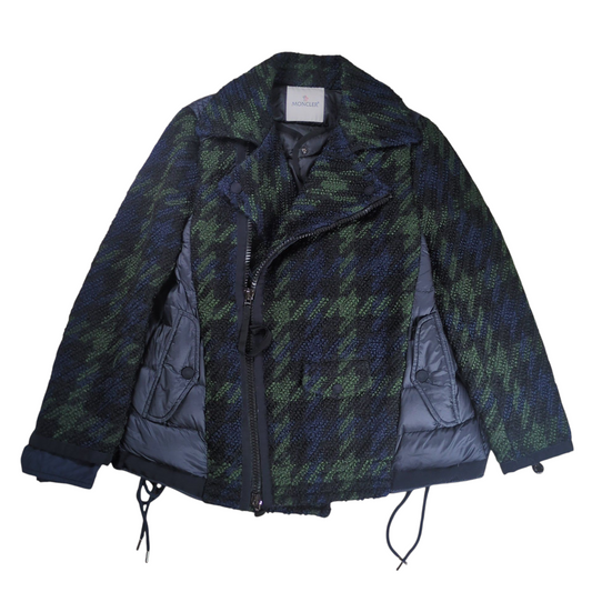 MONCLER SCARLET Wool Tweed Riders Down Jacket Size 1