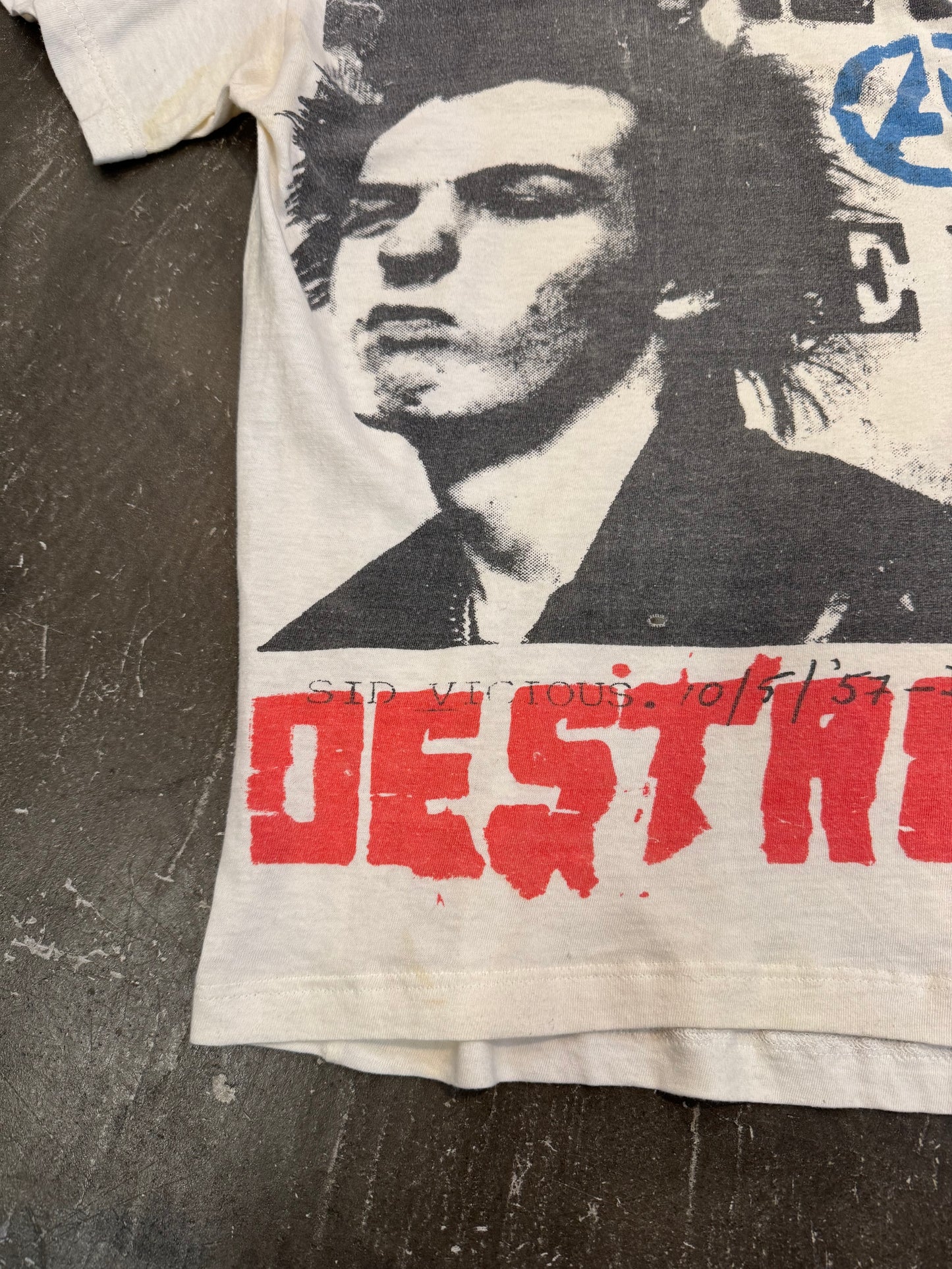 Vintage Sid Vicious Cotton T-Shirt White Size L