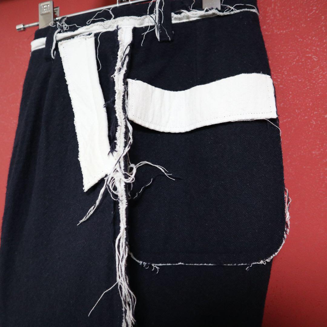 mina perhonen Navy Frayed Wide Slacks Size 36