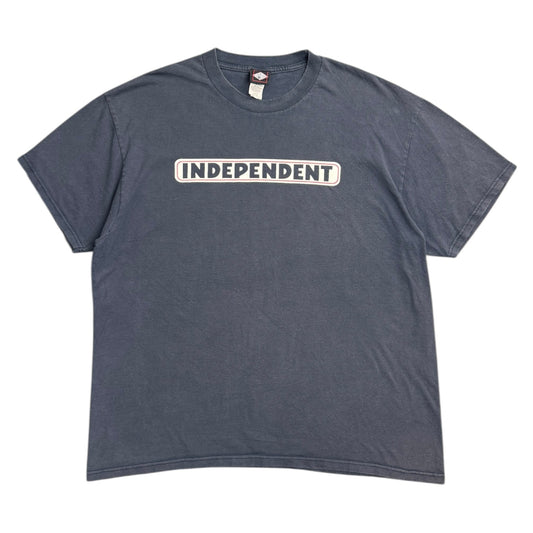 INDEPENDENT 90s Iron Cross Logo Print T-shirt Navy Size XL