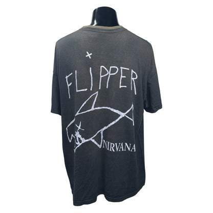 NIRVANA 90s "Flipper" Double Sided Vintage T-Shirt Size XL