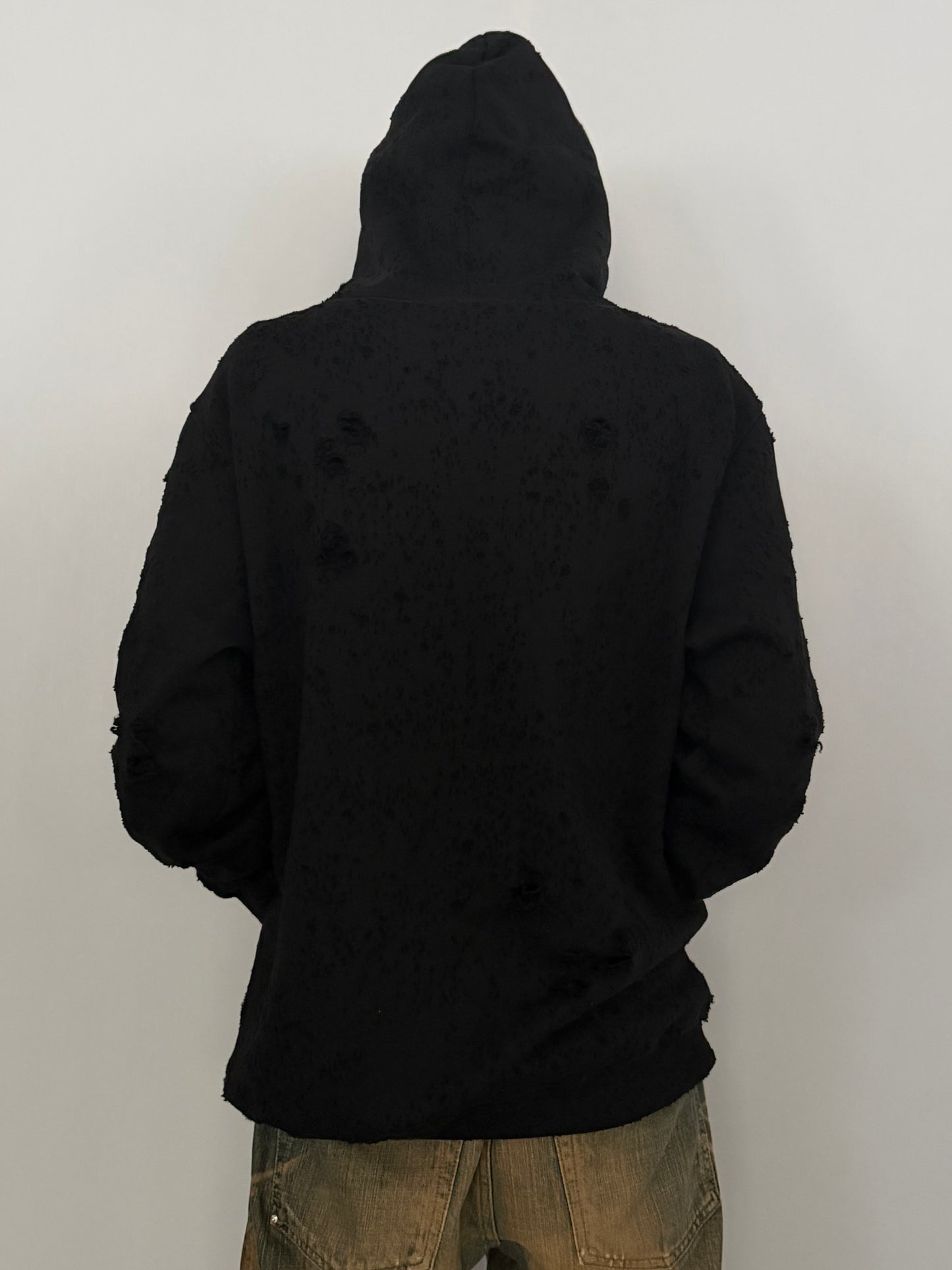 Alyx Damaged Black Hoodie Size XL