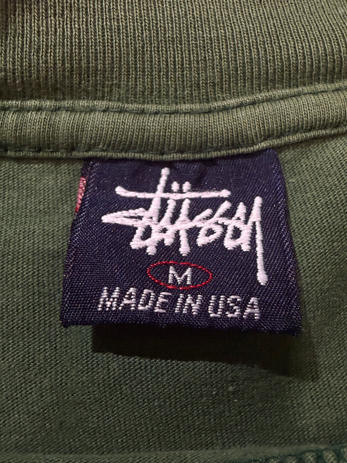 Old Stussy 90s Dragon T-Shirt Faded Green Size M