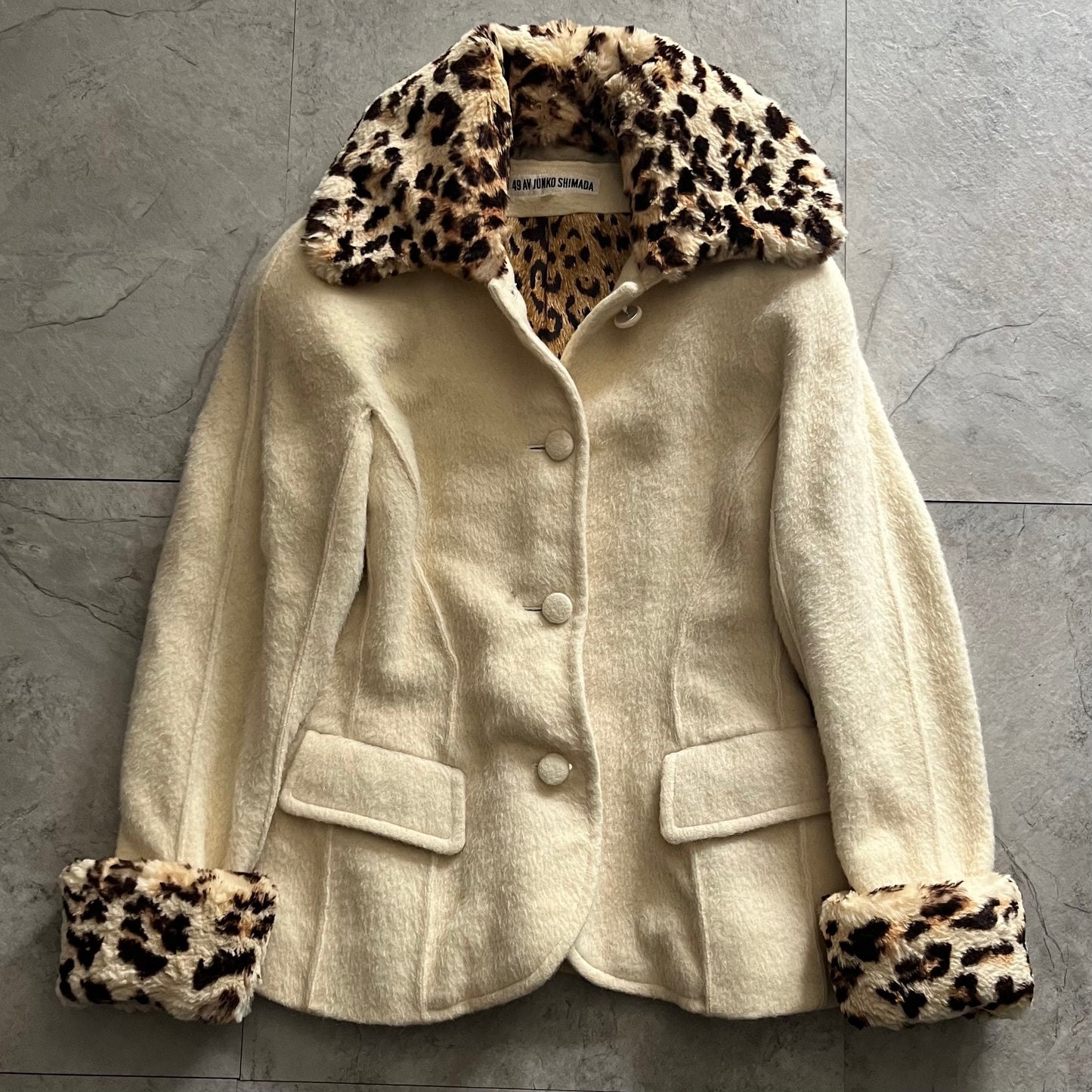 Junko Shimada Beige Leopard Jacket Size XS