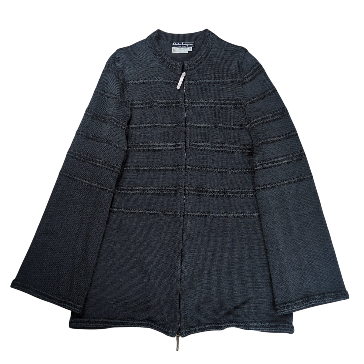 Salvatore Ferragamo Double Zip Up Cardigan Gray Size M