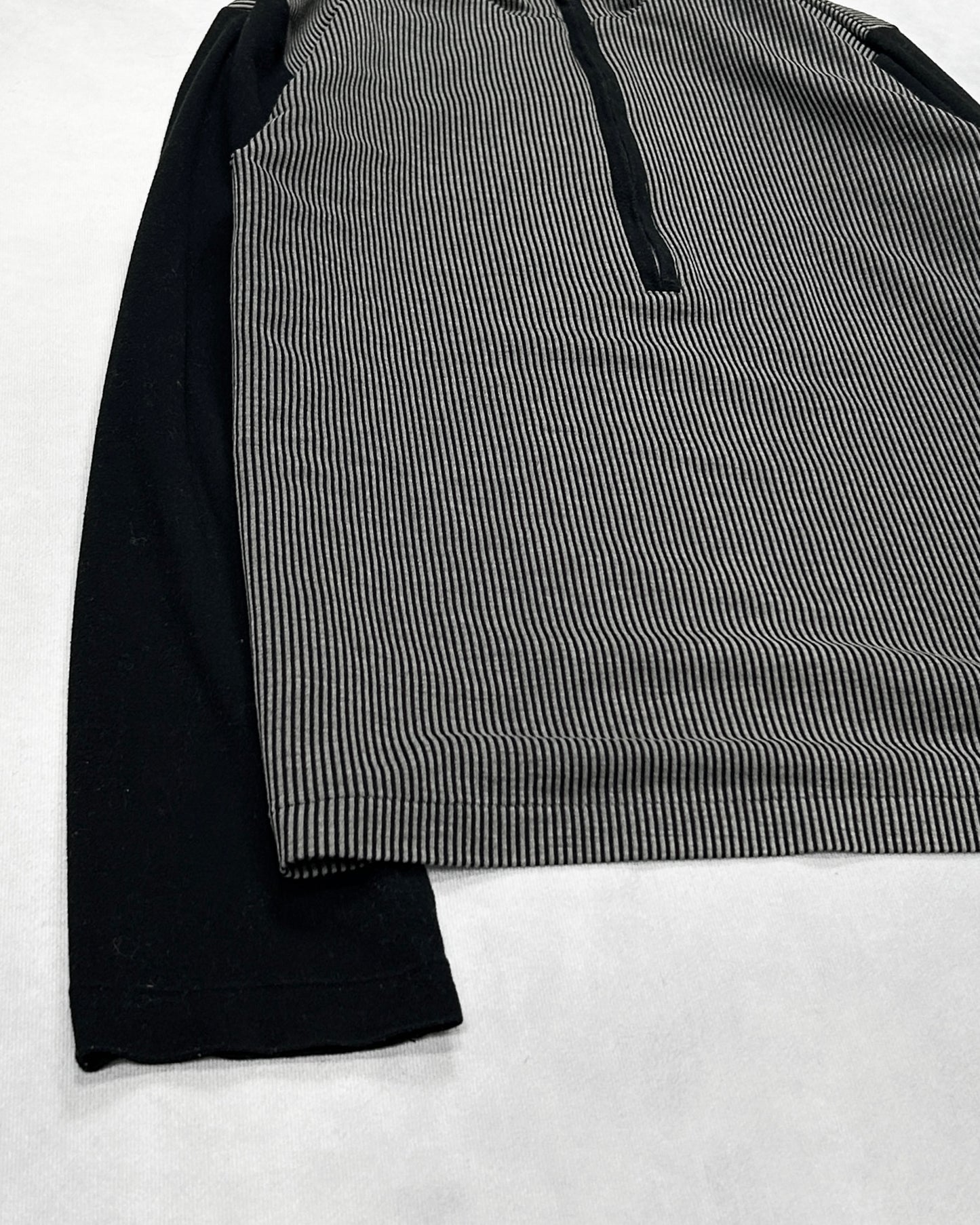 GAULTIER HOMME object Paneled Ribbed Top Black Size FREE