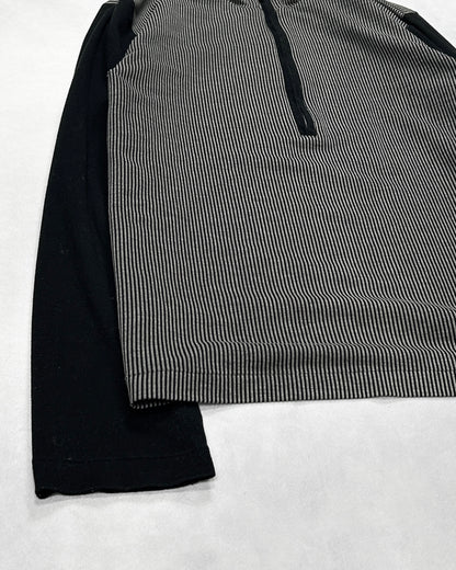 GAULTIER HOMME object Paneled Ribbed Top Black Size FREE