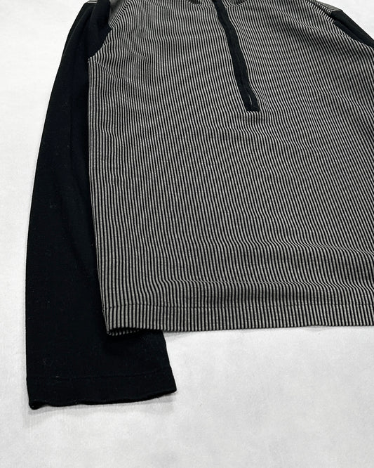 GAULTIER HOMME object Paneled Ribbed Top Black Size FREE