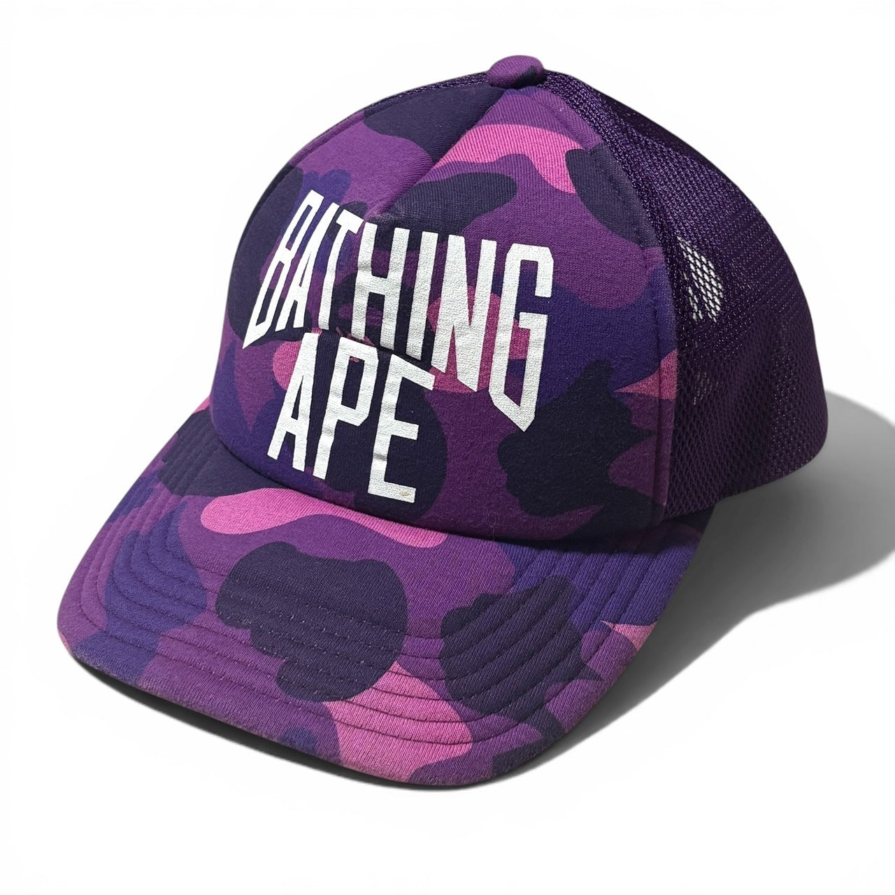 A BATHING APE Camo Trucker Cap Hat Size ONE SIZE