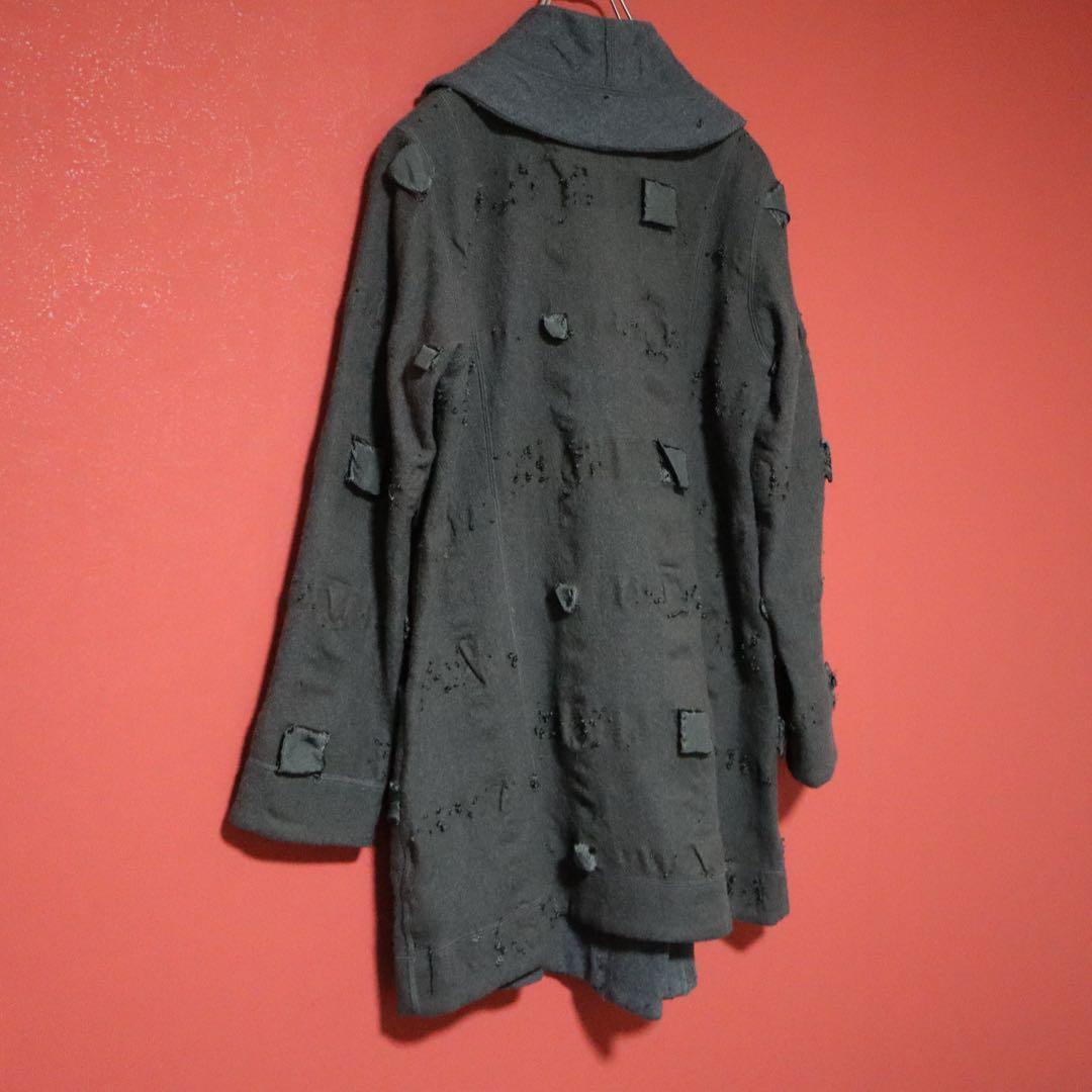 HaaT 13SS Distressed Shawl Collar Wool Long Coat Size 2