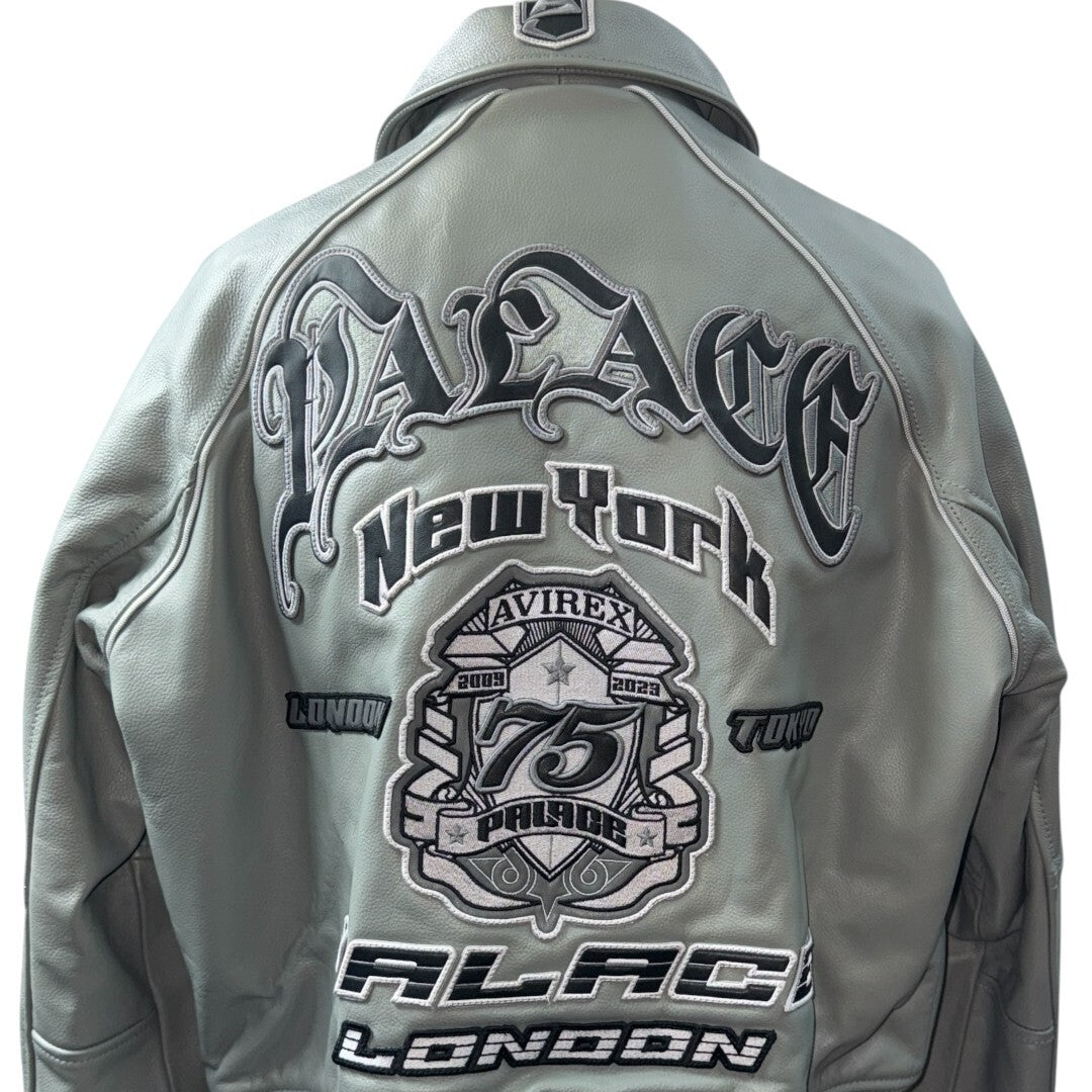 Palace 23SS AVIREX LEATHER JACKET GREY Size S