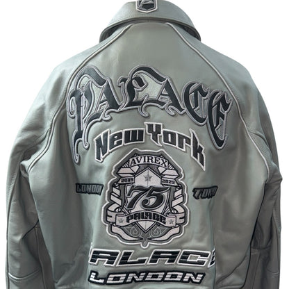 Palace 23SS AVIREX LEATHER JACKET GREY Size S