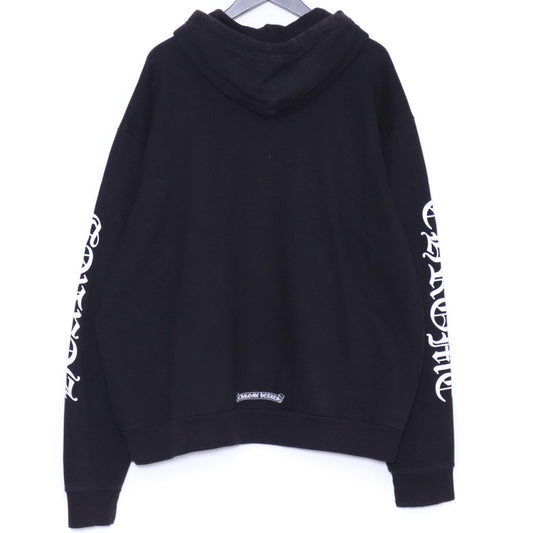 CHROME HEARTS Vertical Logo Pullover Hoodie Black Size L
