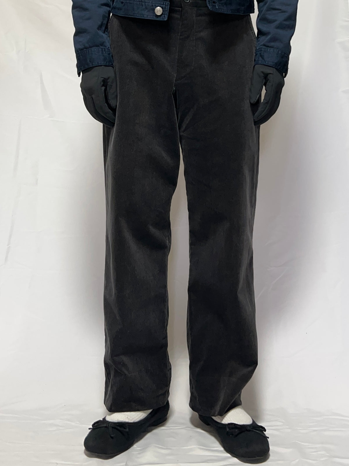 EMPORIO ARMANI AW2001 Corduroy Pants Black Size 46