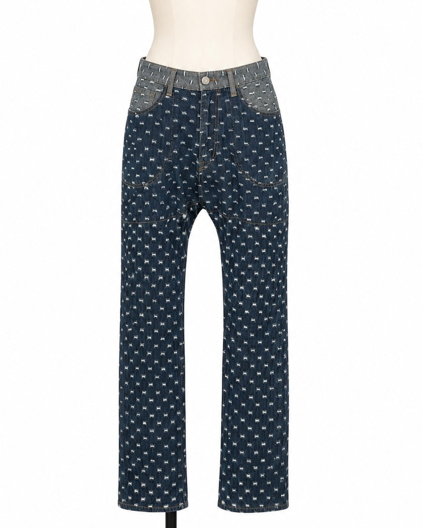 Zucca Patterned Jeans - Unique Waistband Detail
