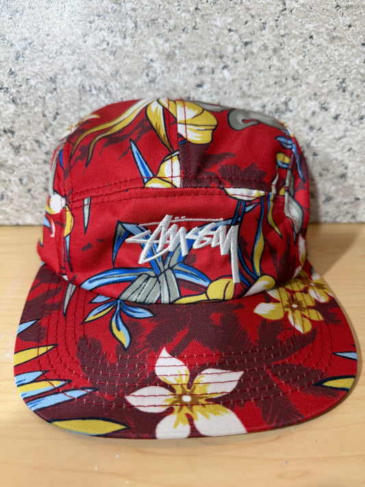 STUSSY Paradise Camp Cap Red Floral