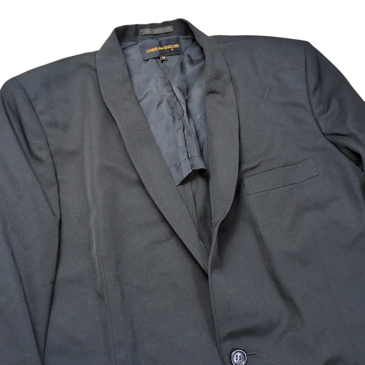 Comme des Garcons 92SS Black Wool Gabardine 2B Jacket Size M