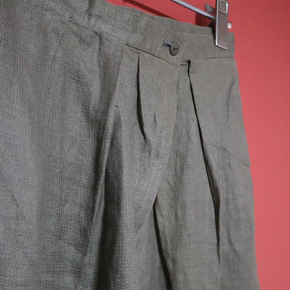ISSEY MIYAKE 70s Asymmetric Linen Wrap Wide Pants Size 9