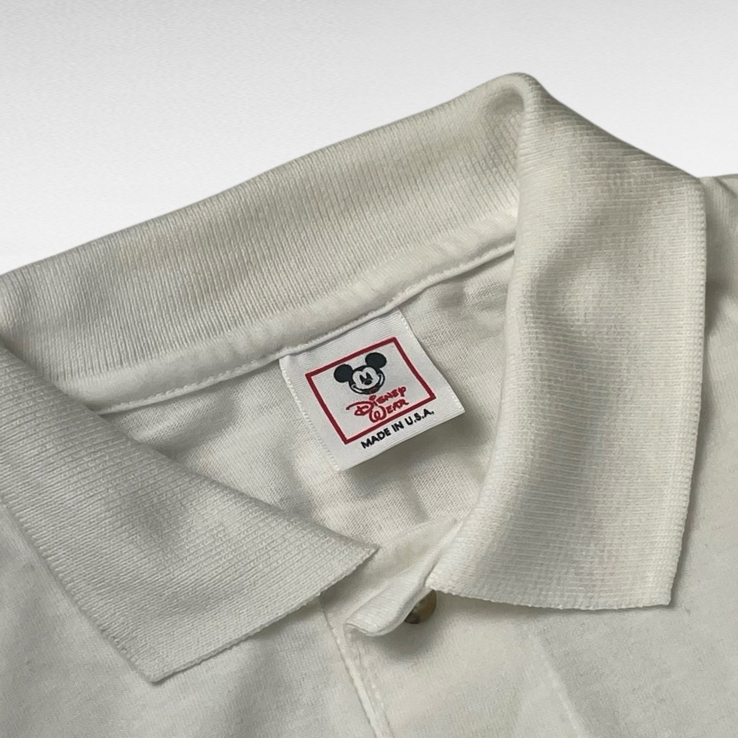 Disney 90s Short Sleeve Polo Shirt White Size M