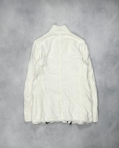 Emporio Armani 2000s Linen Stand Collar Zip Jacket Size 50