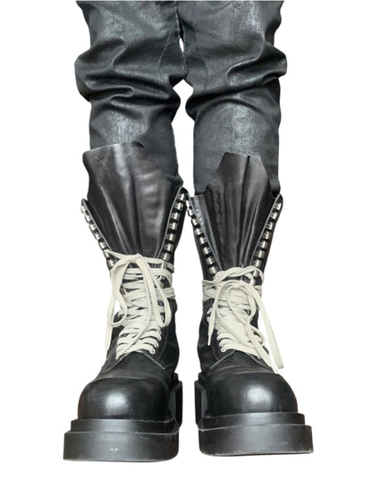 rick owens SS23 Army Long Bogun Boots