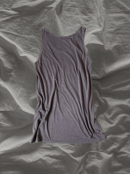goa 00s Cotton Rayon Layered Tank Top Gray Size S