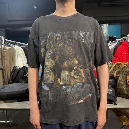 PAC 90s Y2K Makaveli Thug Life Rap T-Shirt Faded Size L