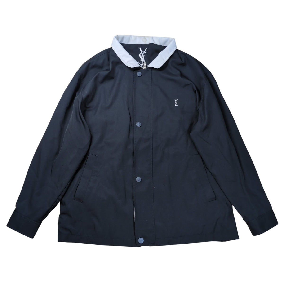 Yves Saint Laurent YSL Logo Zip Up Blouson Black Size 105