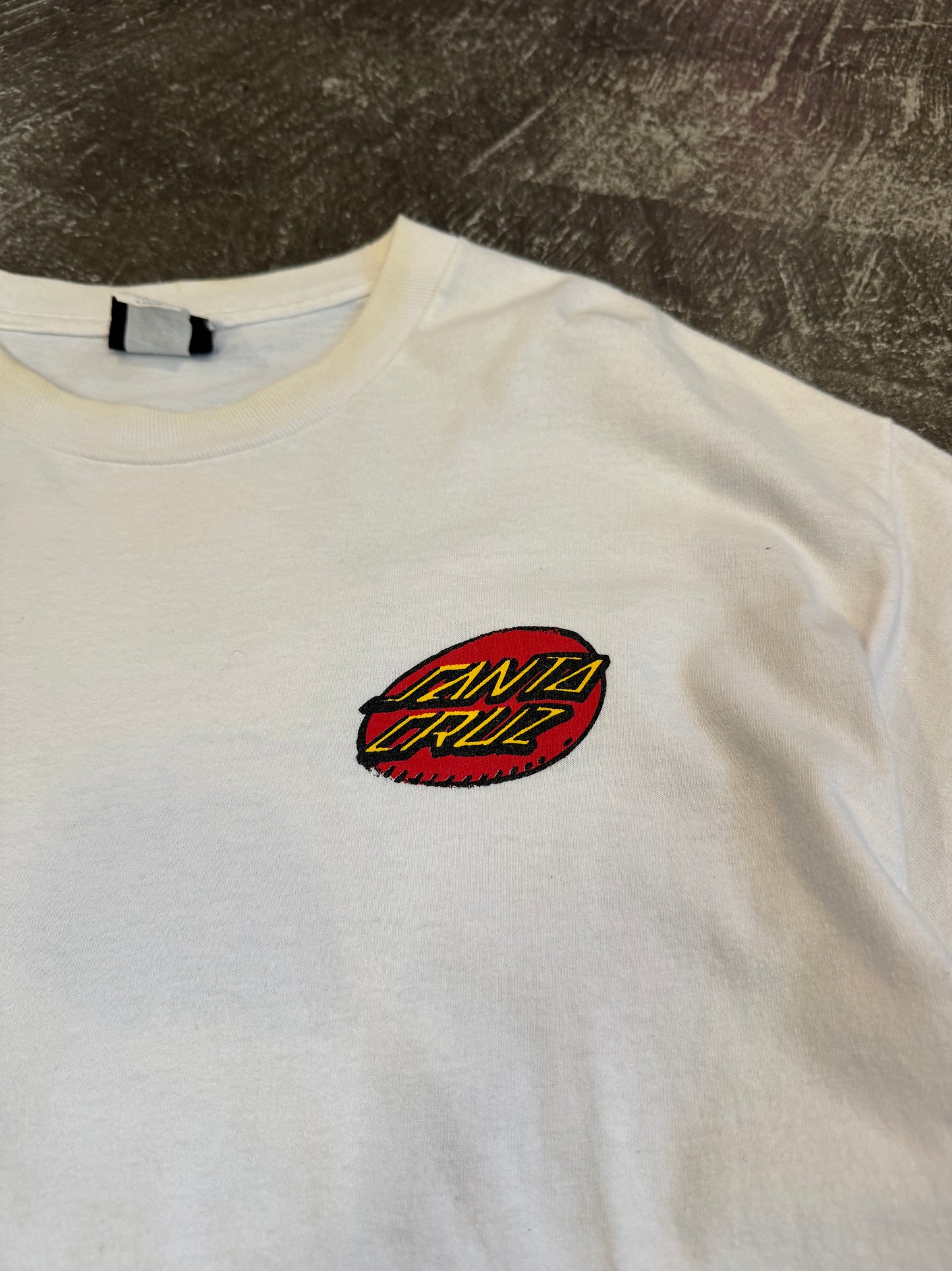 Vintage SANTA CRUZ White Cotton Tee Size L
