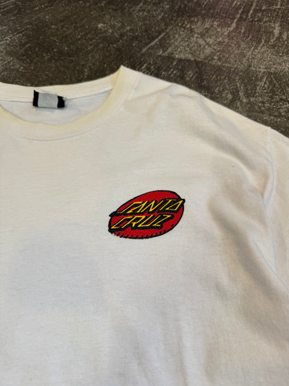 Vintage SANTA CRUZ White Cotton Tee Size L