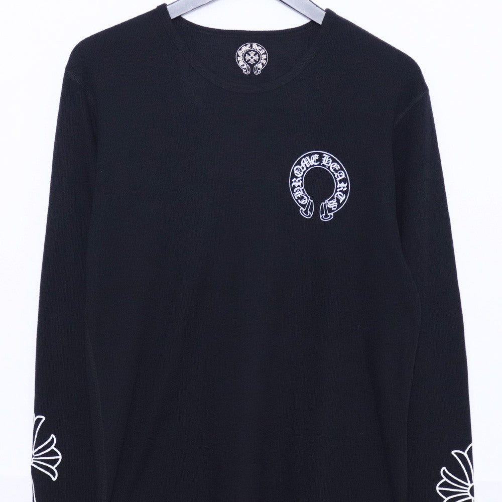 CHROME HEARTS Old Horseshoe Thermal T-Shirt Black Size L